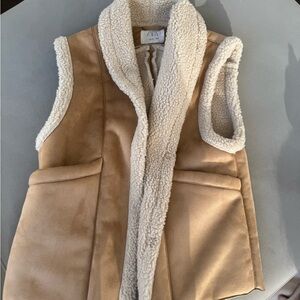 Zara Camel Shearling Vest
